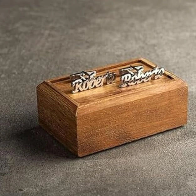 Personalised Full Name Cufflinks for Men's Formal Shirts - 4