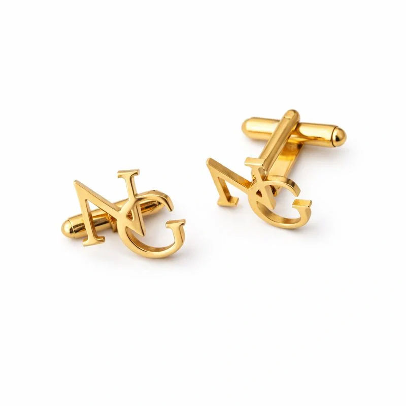 Customised Interlocking Monogram Cufflinks