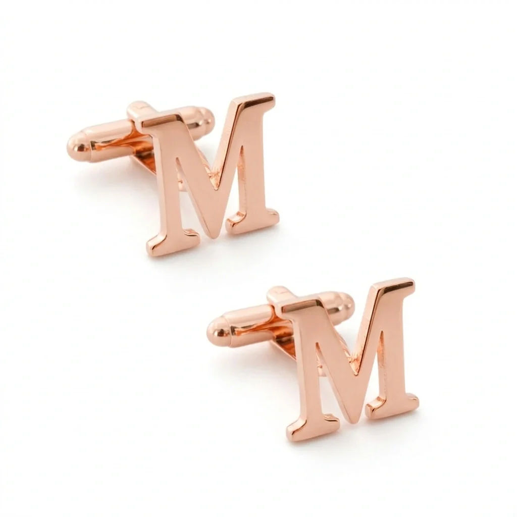 Custom Single Initial Cufflinks for Groom and Wedding Gift for Men - 3