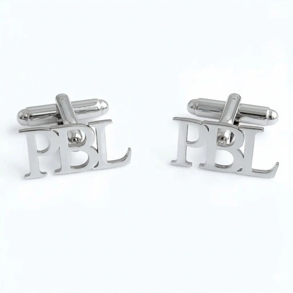 Customised 3 Letter Alphabet Initials Cufflinks for Premium Formal Wear for Men - 2