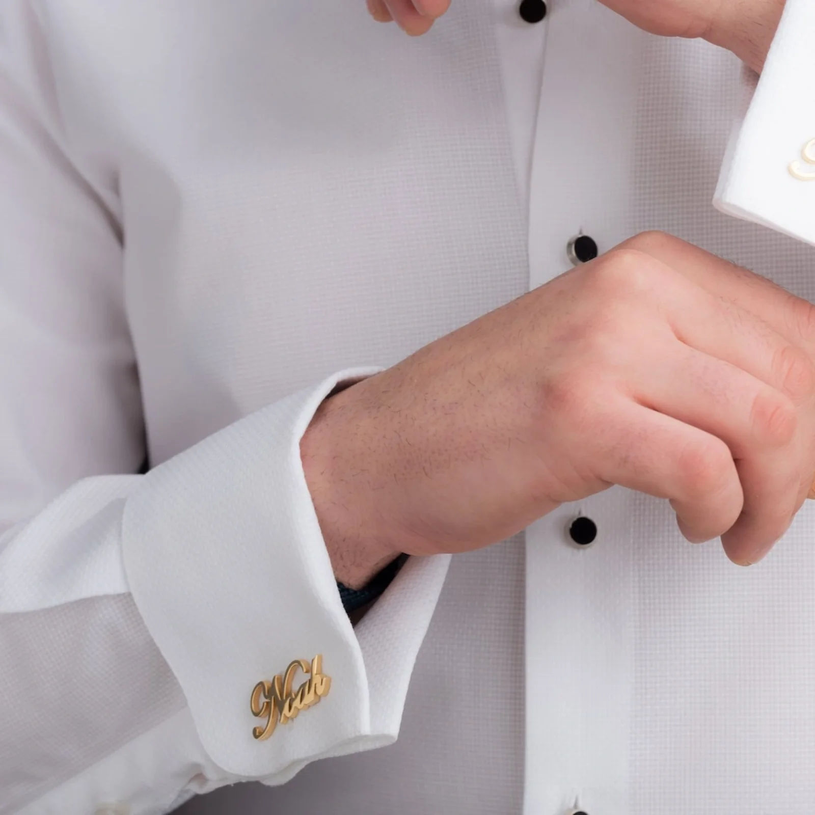 Customised Cursive Name Script Luxury Cufflinks, Elegant Formal Gift for Wedding and Groom - 4