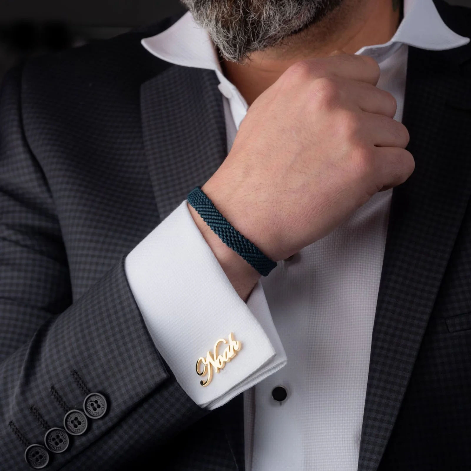 Customised Cursive Name Script Luxury Cufflinks, Elegant Formal Gift for Wedding and Groom - 5