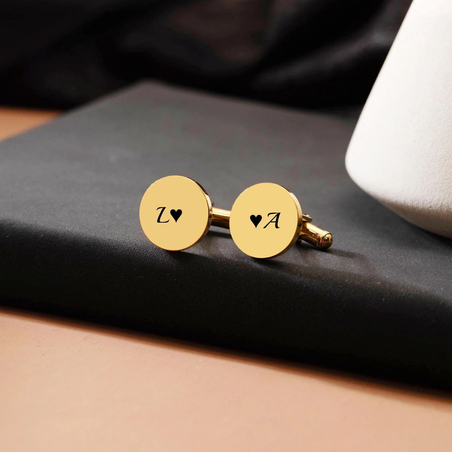 Customised Engraved Round Name Initials Cufflinks, Premium Gift for Men - 4