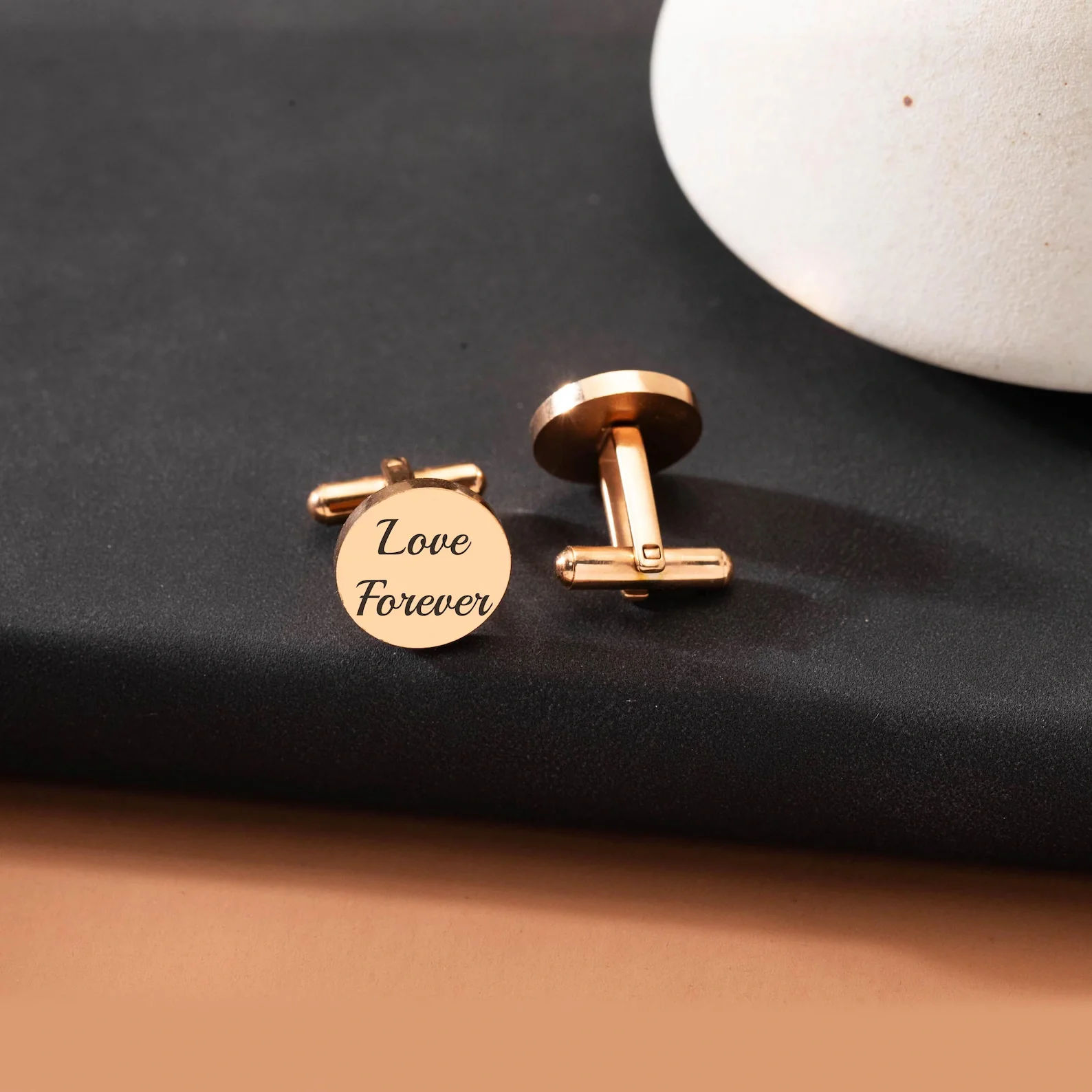 Customised Engraved Round Name Initials Cufflinks, Premium Gift for Men - 6