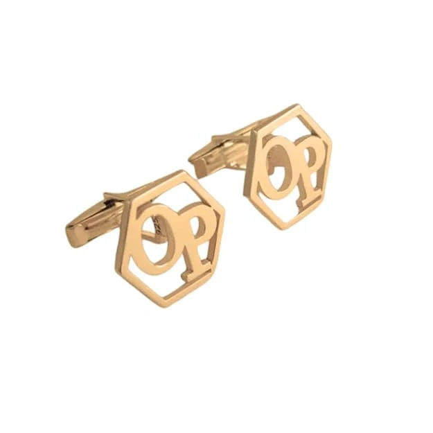 Customised Hexagon Initials Cufflinks