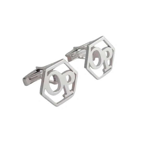 Customised Initial Hexagon Cufflinks for Men Luxury Gifting - 2