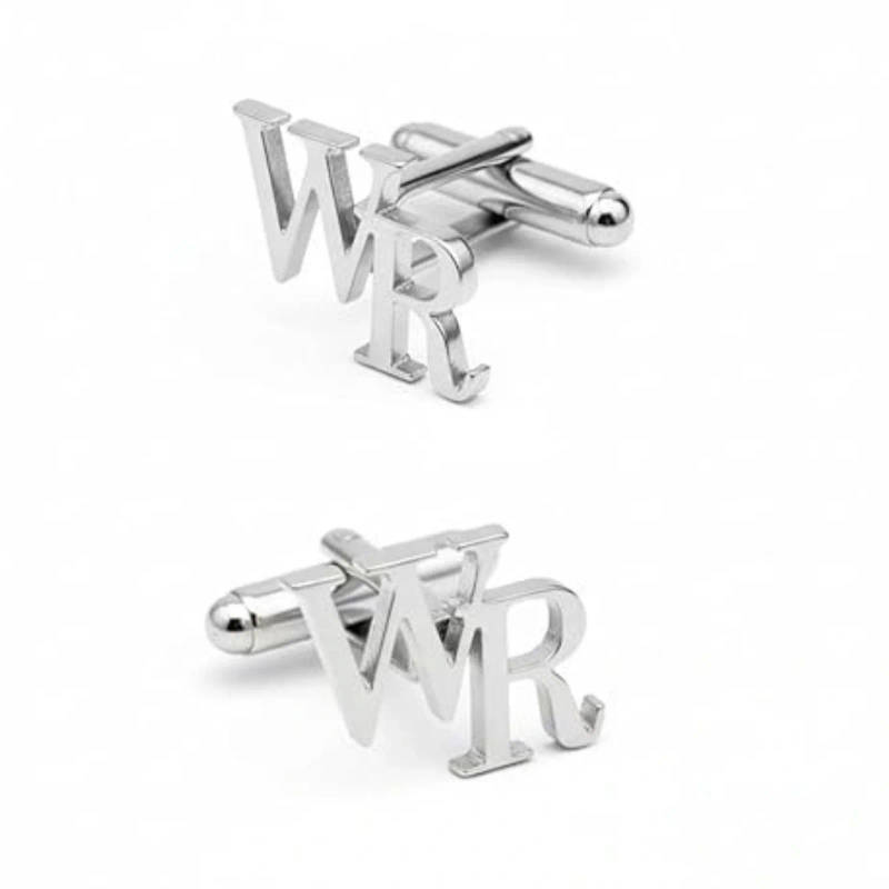 Customised Interlocking Initials Metal Cufflinks for Men Luxury Gift - 7