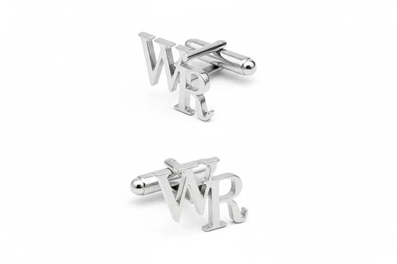Customised Interlocking Initials Metal Cufflinks for Men Luxury Gift - 2