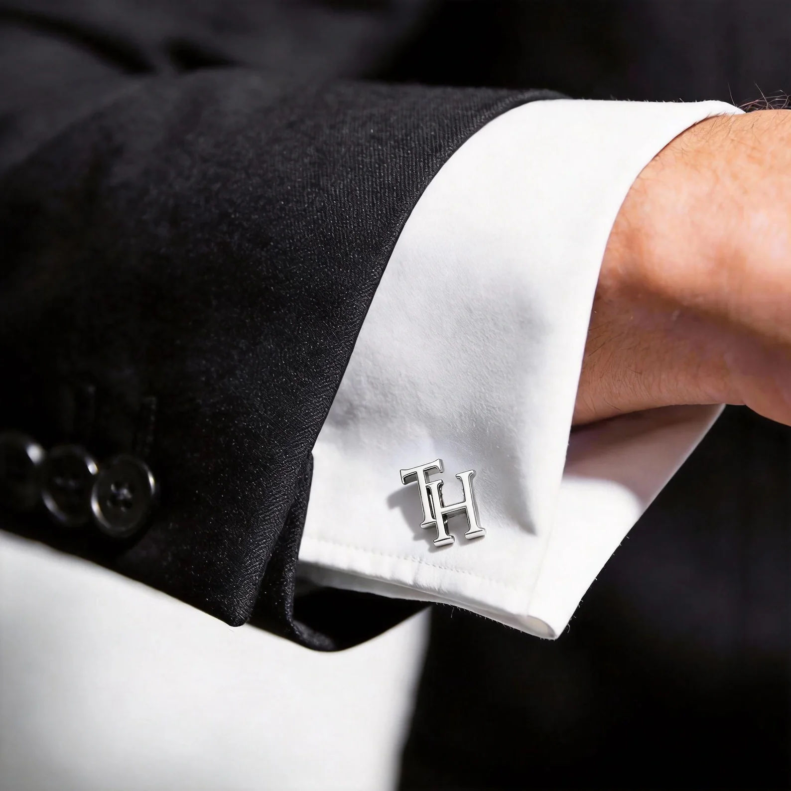 Customised Overlapping Two Letter Alphabet Cufflinks, Luxury Bespoke Brass Monogram for Men's - 4