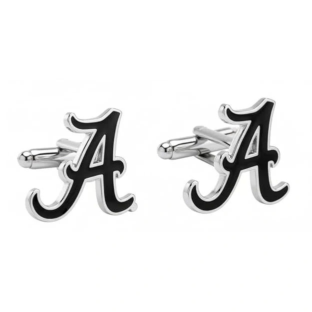 Customised Single Enamel Initial Cufflink for Men for Formal & Wedding Wear - 2