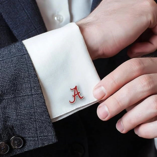 Customised Single Enamel Initial Cufflink for Men for Formal & Wedding Wear - 3