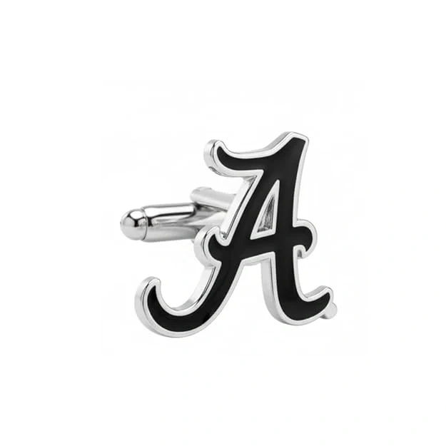 Customised Single Enamel Initial Cufflink for Men for Formal & Wedding Wear - 5