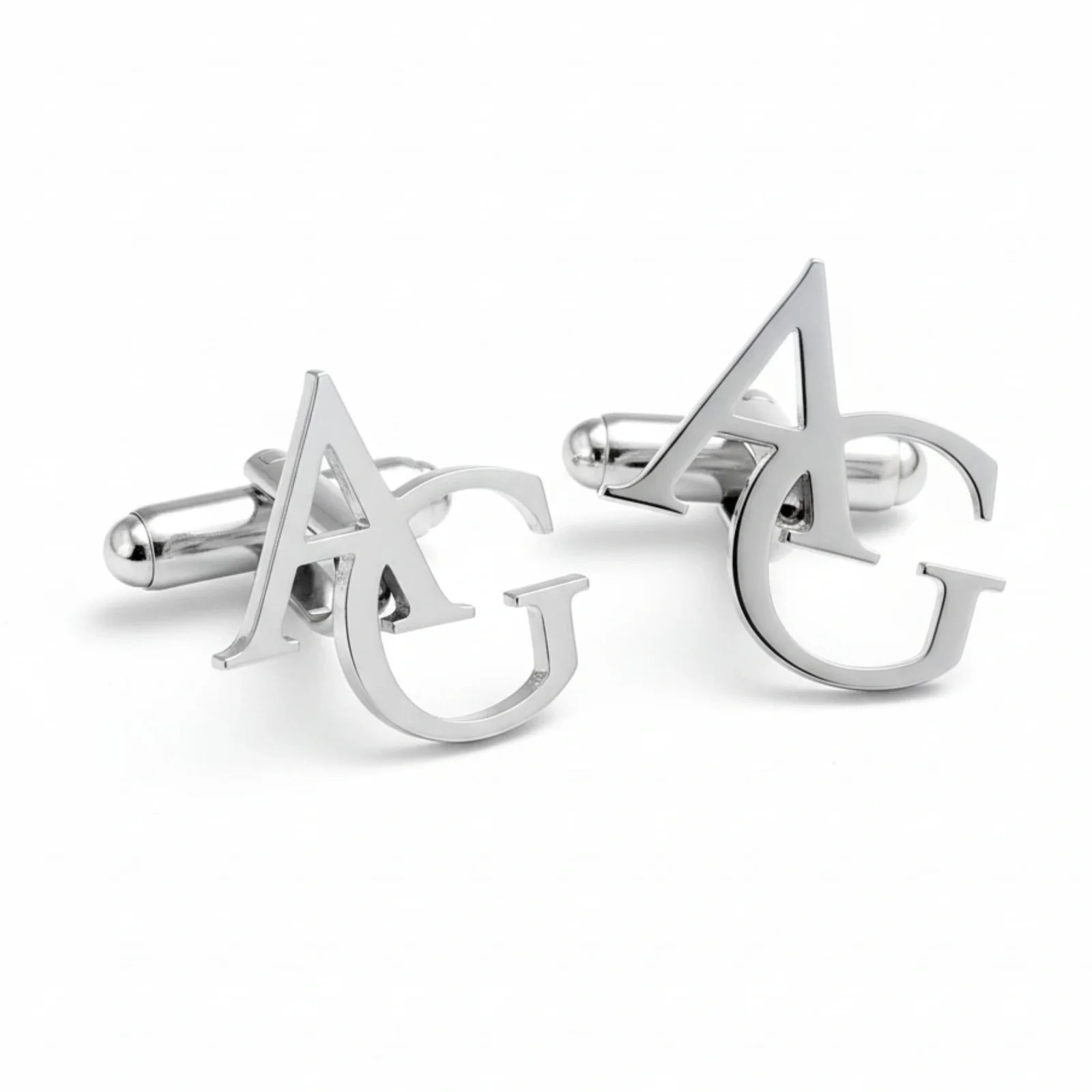 Customised Two Initial Alphabet Cufflinks for Men Premium Wedding and Formal Wear - 2