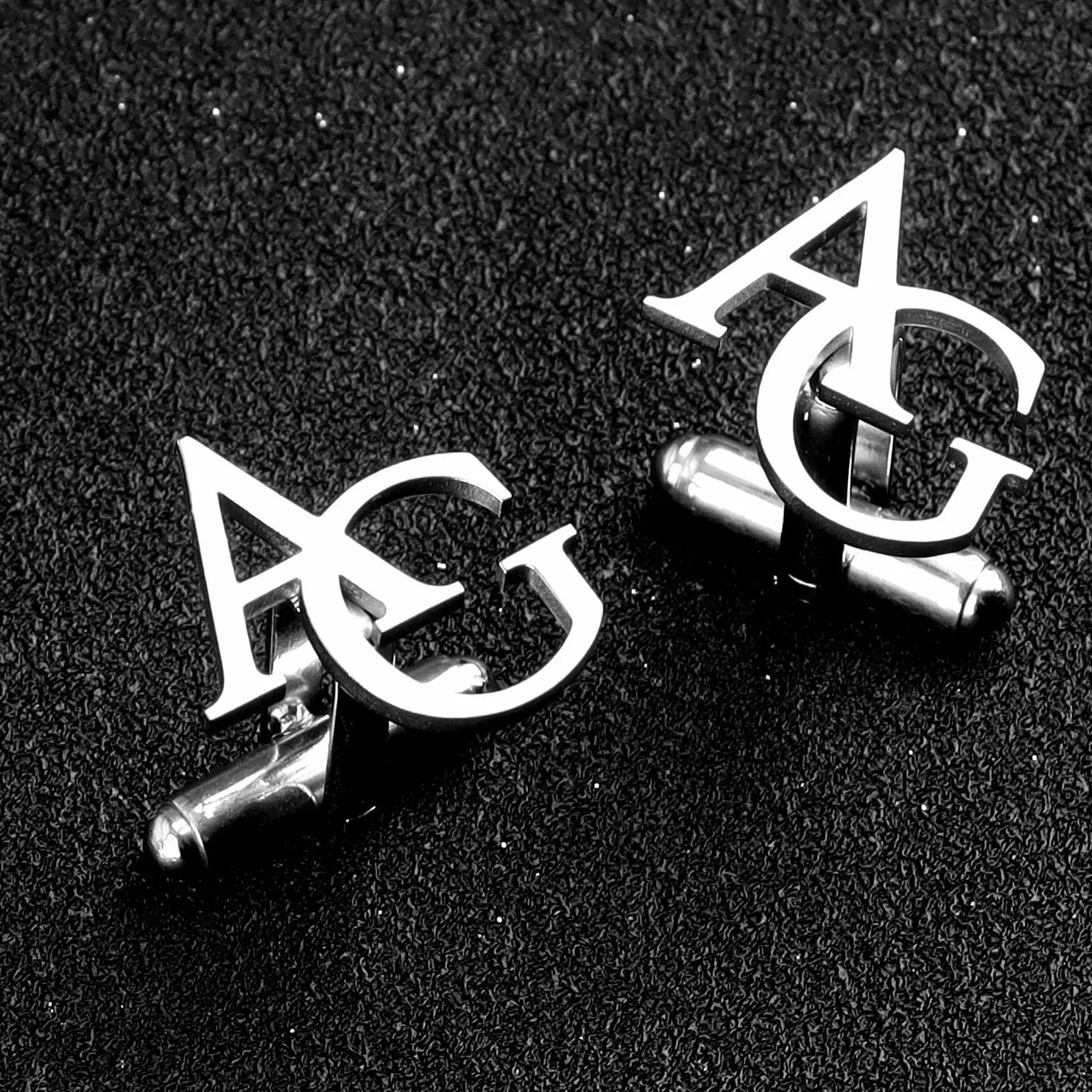 Customised Two Initial Alphabet Cufflinks for Men Premium Wedding and Formal Wear - 5