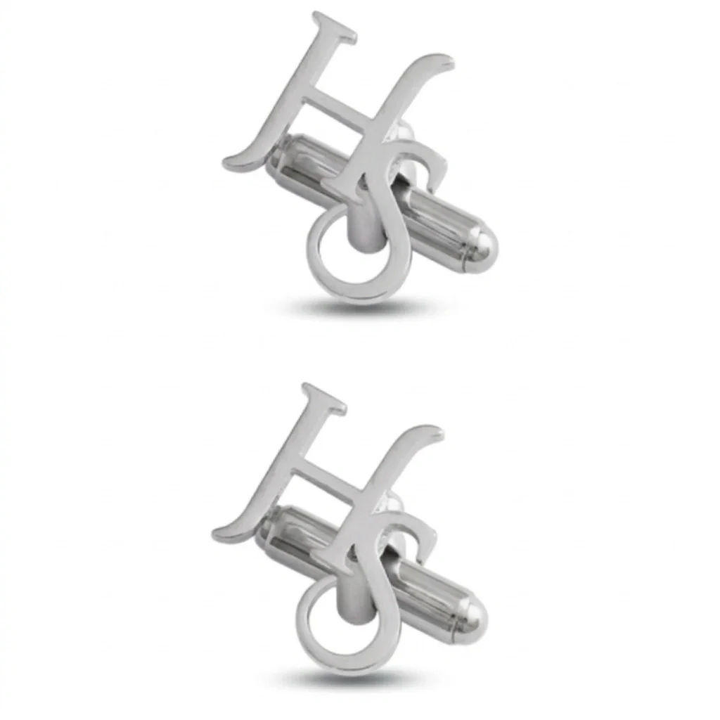 Customised Two Letter Stacked Initials Cufflinks, Premium Men's Jewelry Gift - 2