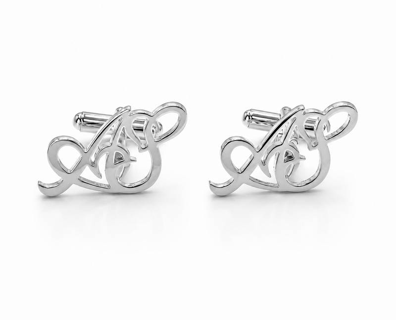 Personalised Cursive Alphabet Monogram Cufflinks; Luxury Formal Gift for Men - 5