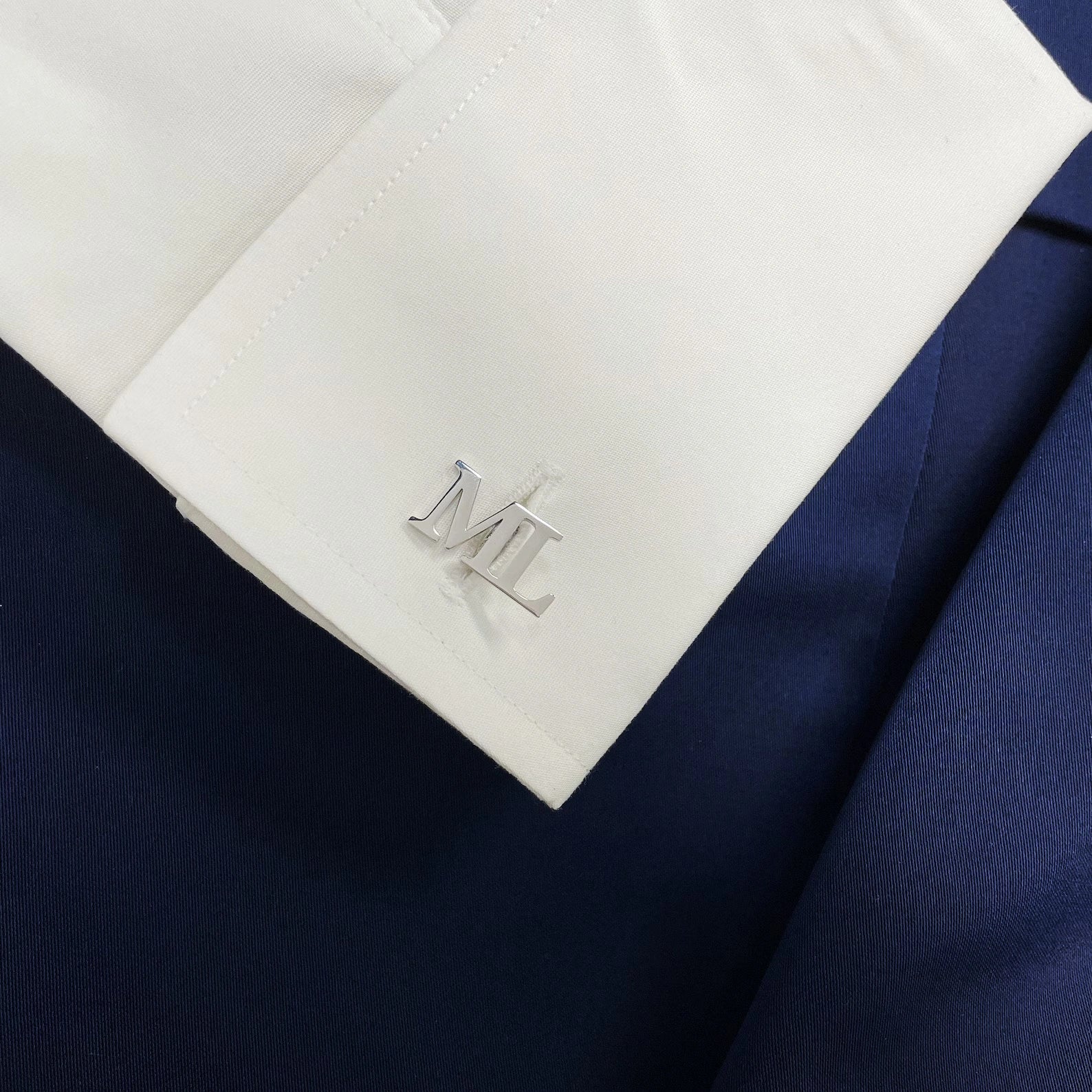 Personalised Dual Block Initials Capital Alphabet Cufflinks for Men - 6