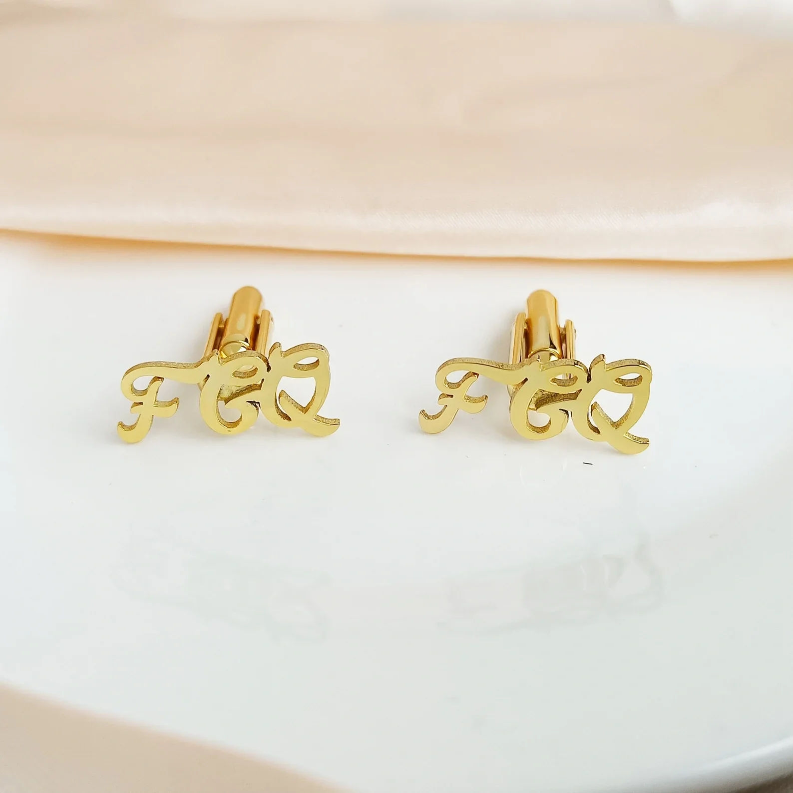 Personalised Hand-Scripted 3-Letter Initial Cufflinks, Stylish Formal Wedding Gift - 5