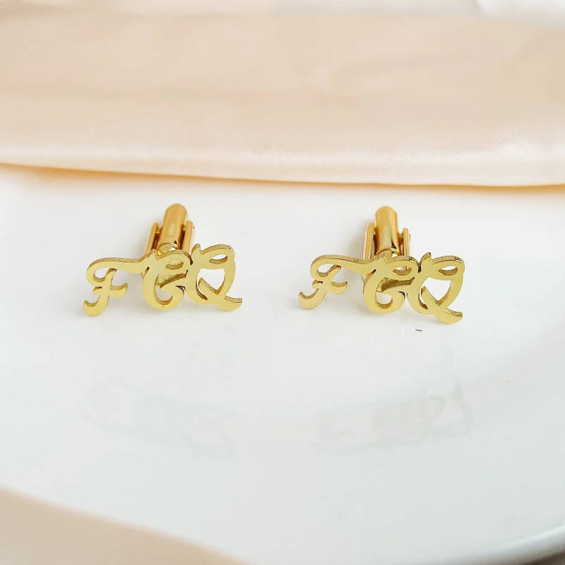 Personalised Hand-Scripted 3-Letter Initial Cufflinks, Stylish Formal Wedding Gift - 6