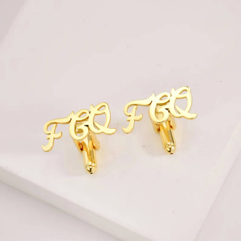 Personalised Hand-Scripted 3-Letter Initial Cufflinks, Stylish Formal Wedding Gift - 7