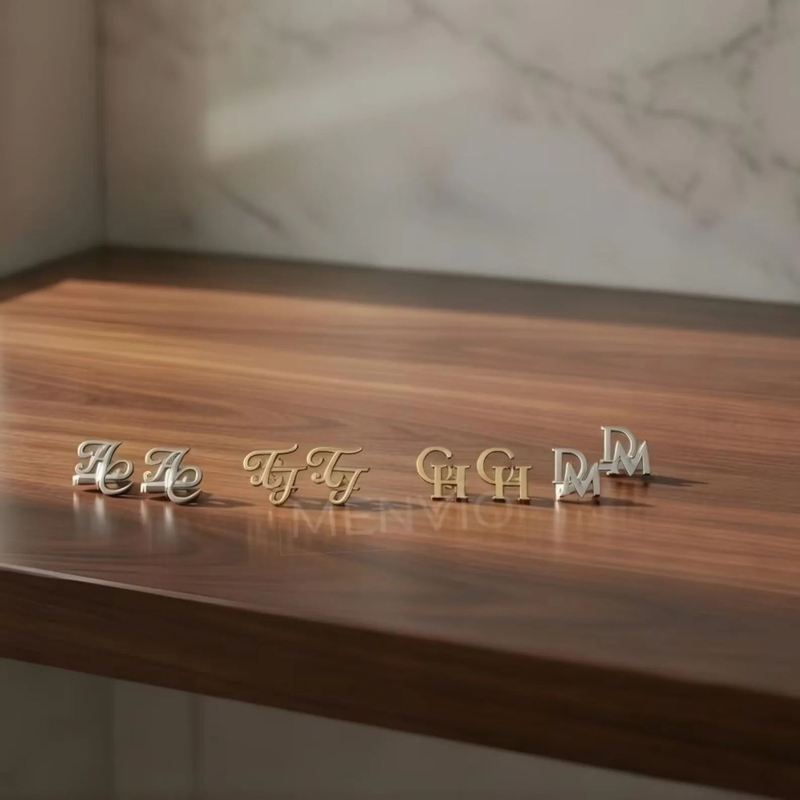 Personalised Interlocking Alphabet Initials Monogram Cufflinks for Men - 7