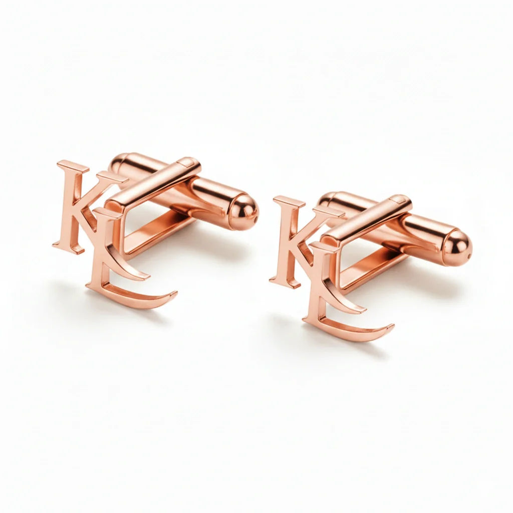 Personalised Interlocking Alphabet Initials Monogram Cufflinks for Men - 3