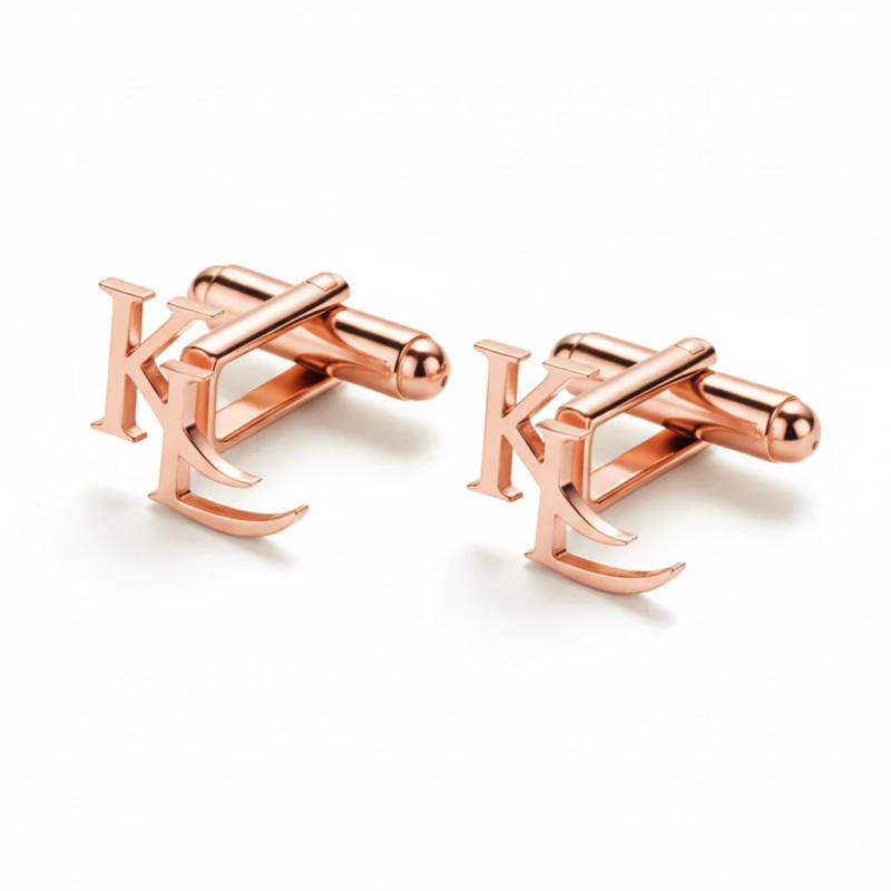 Personalised Interlocking Alphabet Initials Monogram Cufflinks for Men - 4