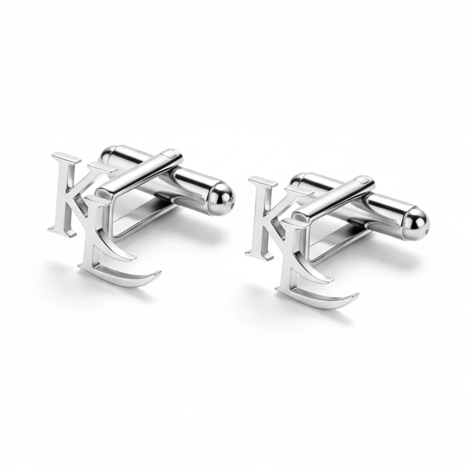Personalised Interlocking Alphabet Initials Monogram Cufflinks for Men - 2