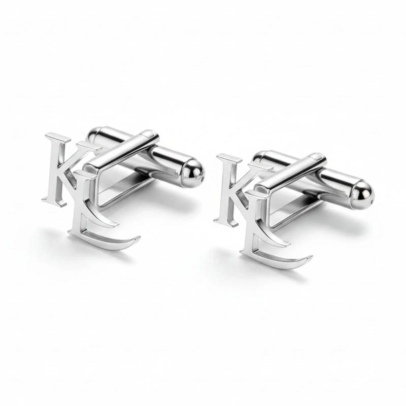 Personalised Interlocking Alphabet Initials Monogram Cufflinks for Men - 3