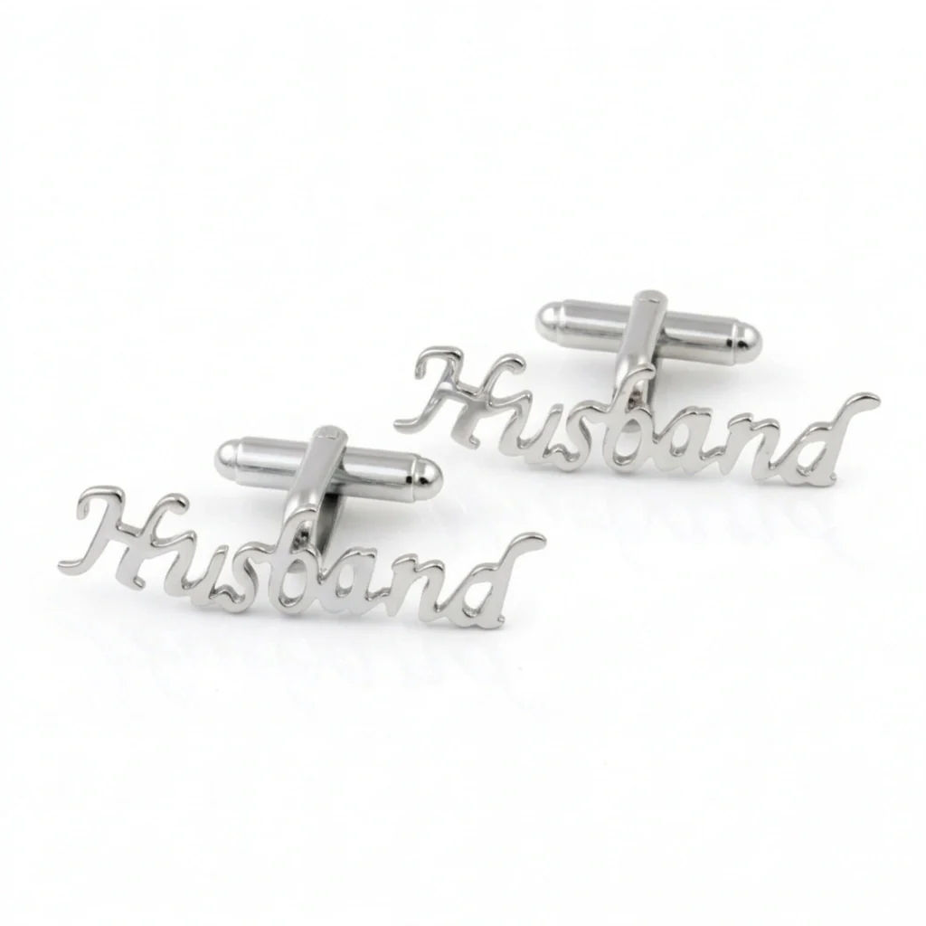 Personalised Name Cufflinks for Men's Wedding and Anniversary Gift - 2