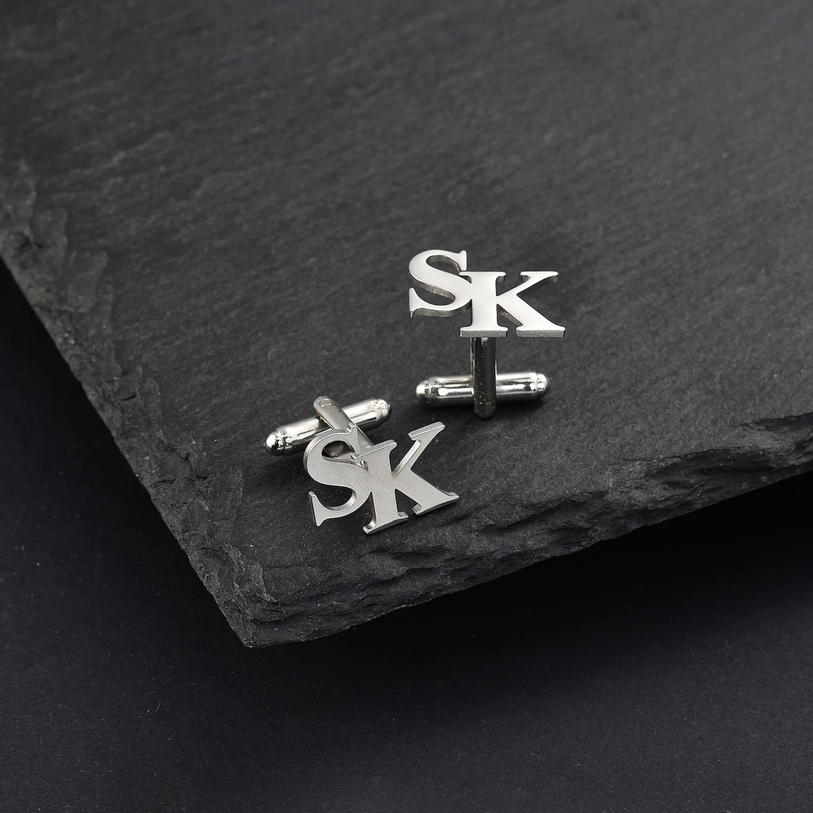 Personalised Two Letter Monogram Cufflinks for Men, Elegant Festive Wear - 6