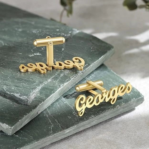 Personalised Cursive Font Name Cufflinks for Men's Luxury Gifting - 5