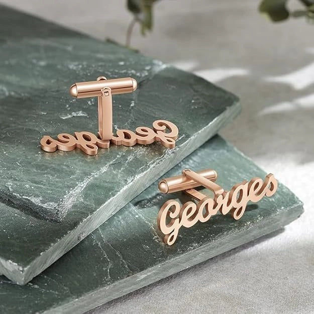 Personalised Cursive Font Name Cufflinks for Men's Luxury Gifting - 6
