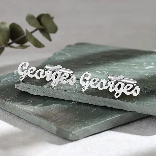 Personalised Cursive Font Name Cufflinks for Men's Luxury Gifting - 7