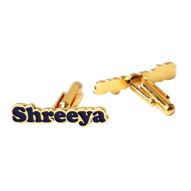 Personalised Name Cufflinks in Gold Plating for Men - 4