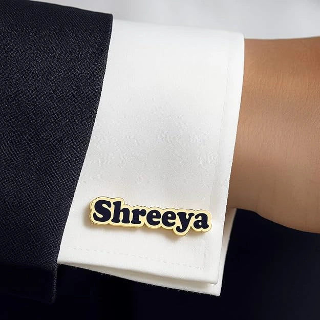 Personalised Name Cufflinks in Gold Plating for Men - 2