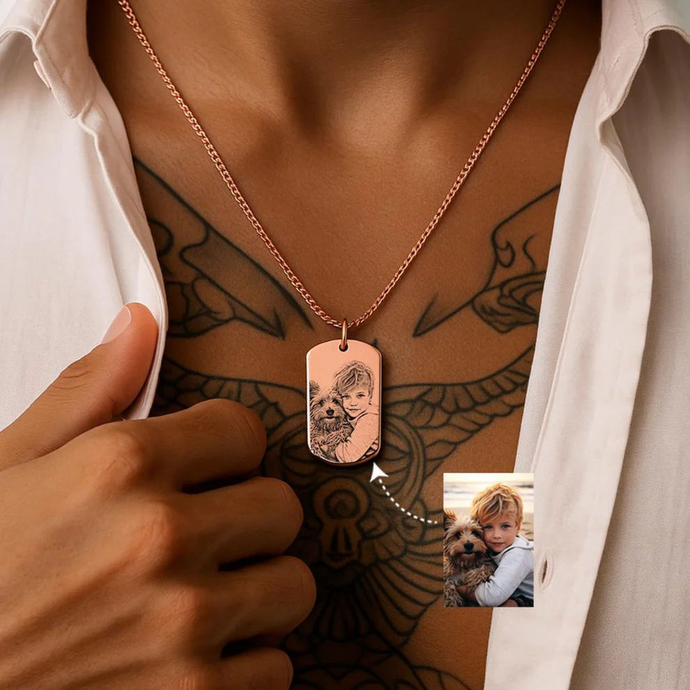 Personalized Photo Engraved Necklace thumbnail 4