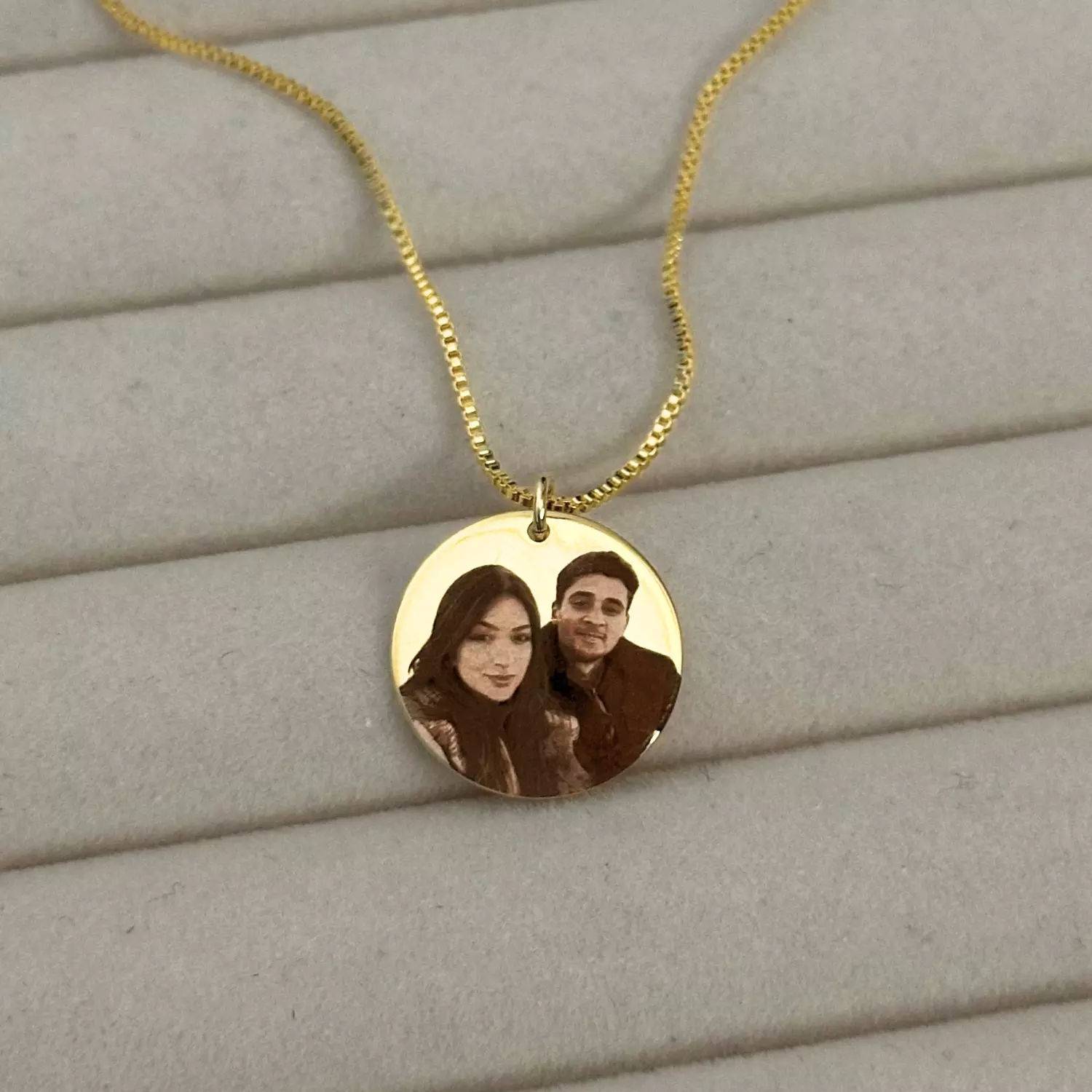 Personalized Photo Engraved Round Necklace