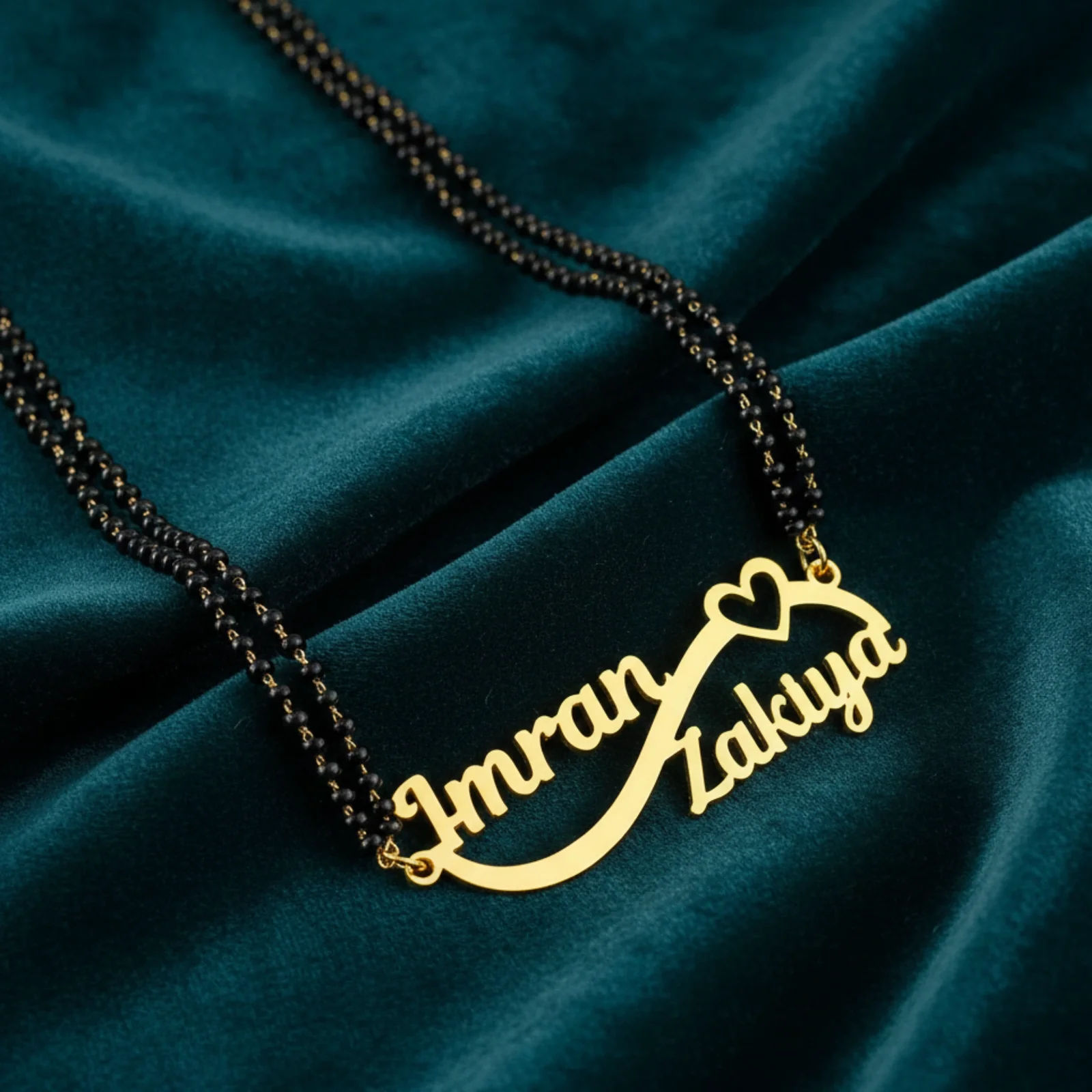 Custom Infinity & Heart Dual Name Mangalsutra - 5