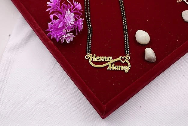 Custom Infinity & Heart Dual Name Mangalsutra - 7
