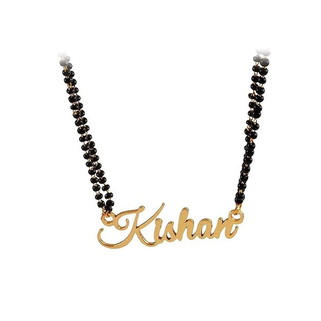 Bespoke Engraved Name Mangalsutra in Elegant Cursive Font for Daily Wear