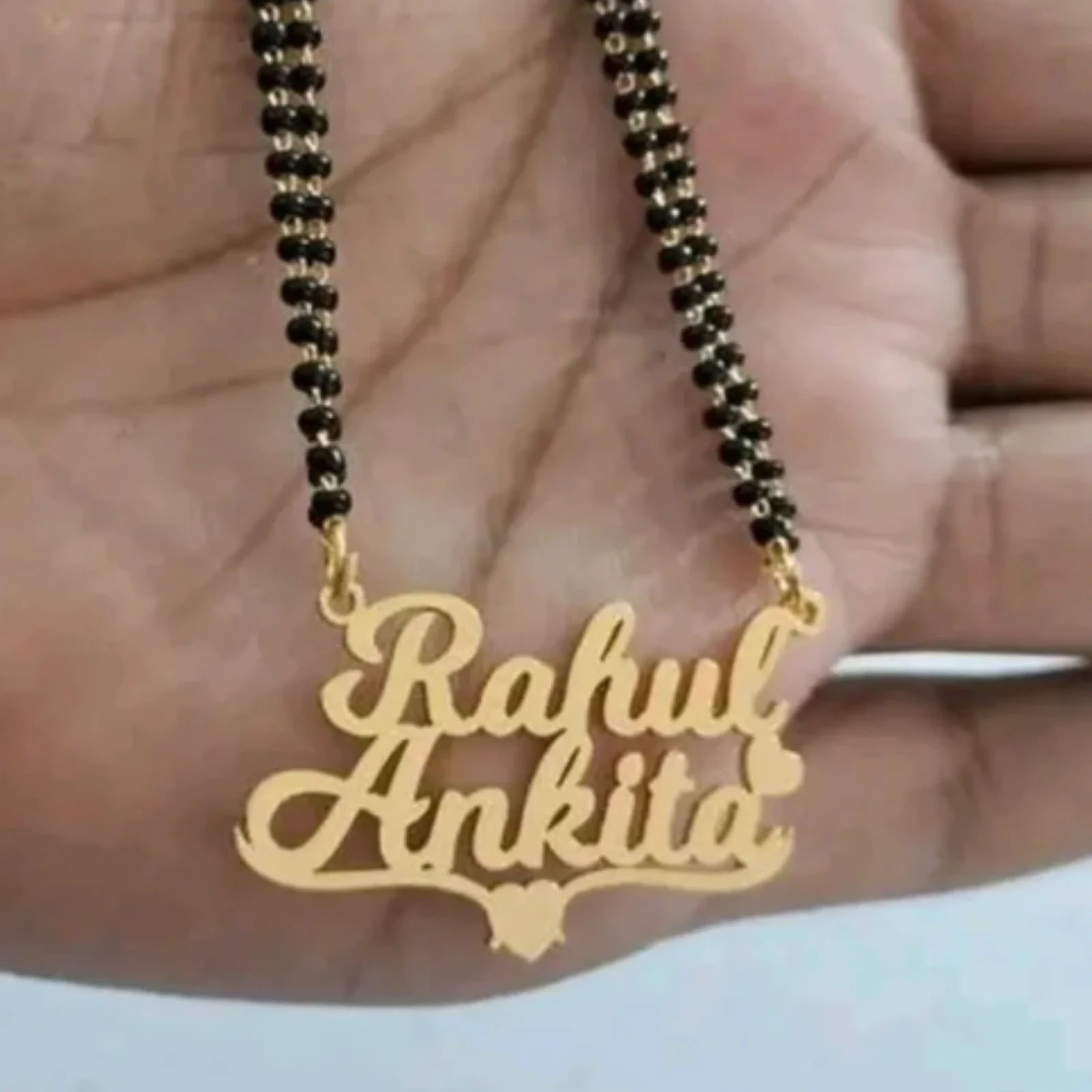 Dual Name Mangalsutra with Heart Base Accent - 3