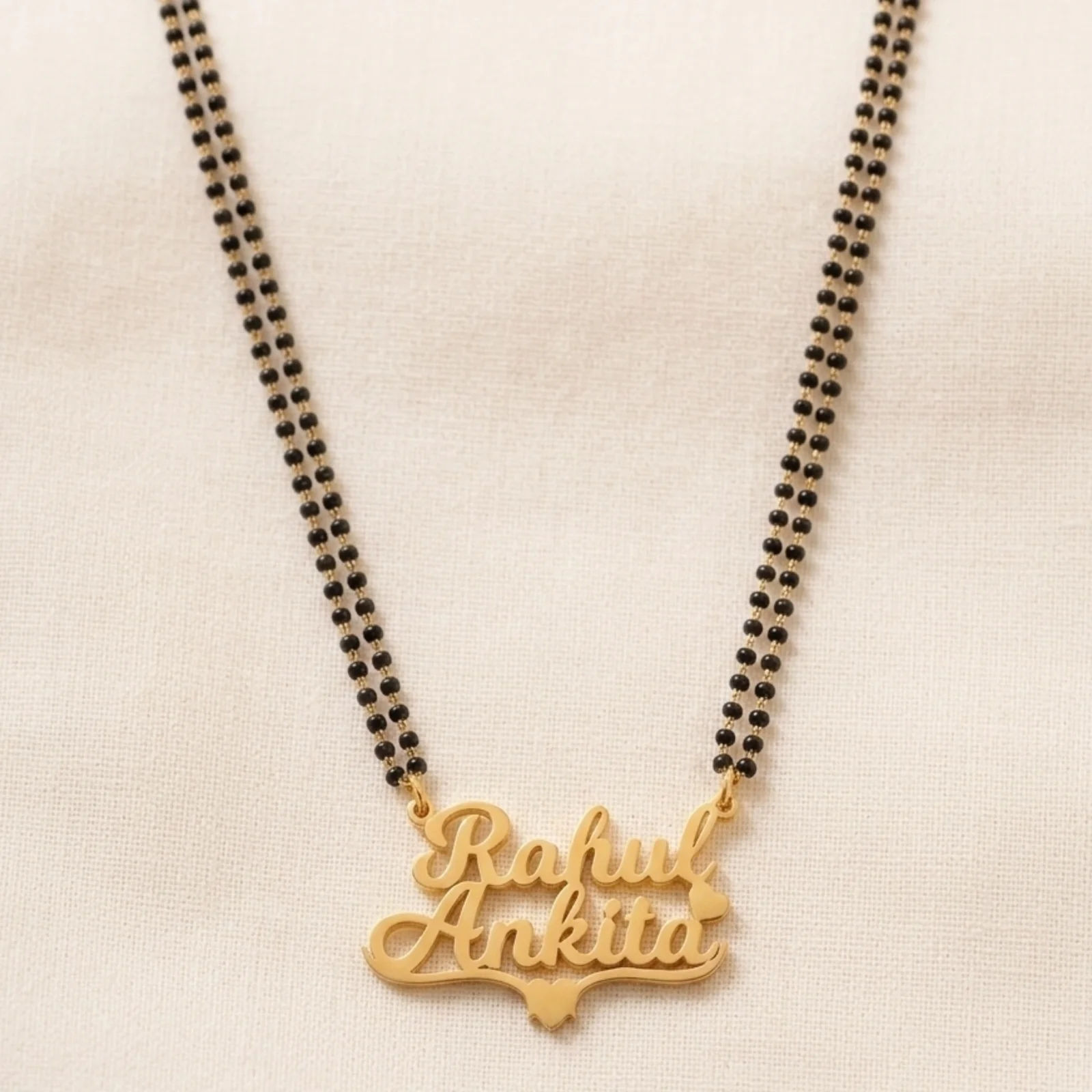 Dual Name Mangalsutra with Heart Base Accent - 2