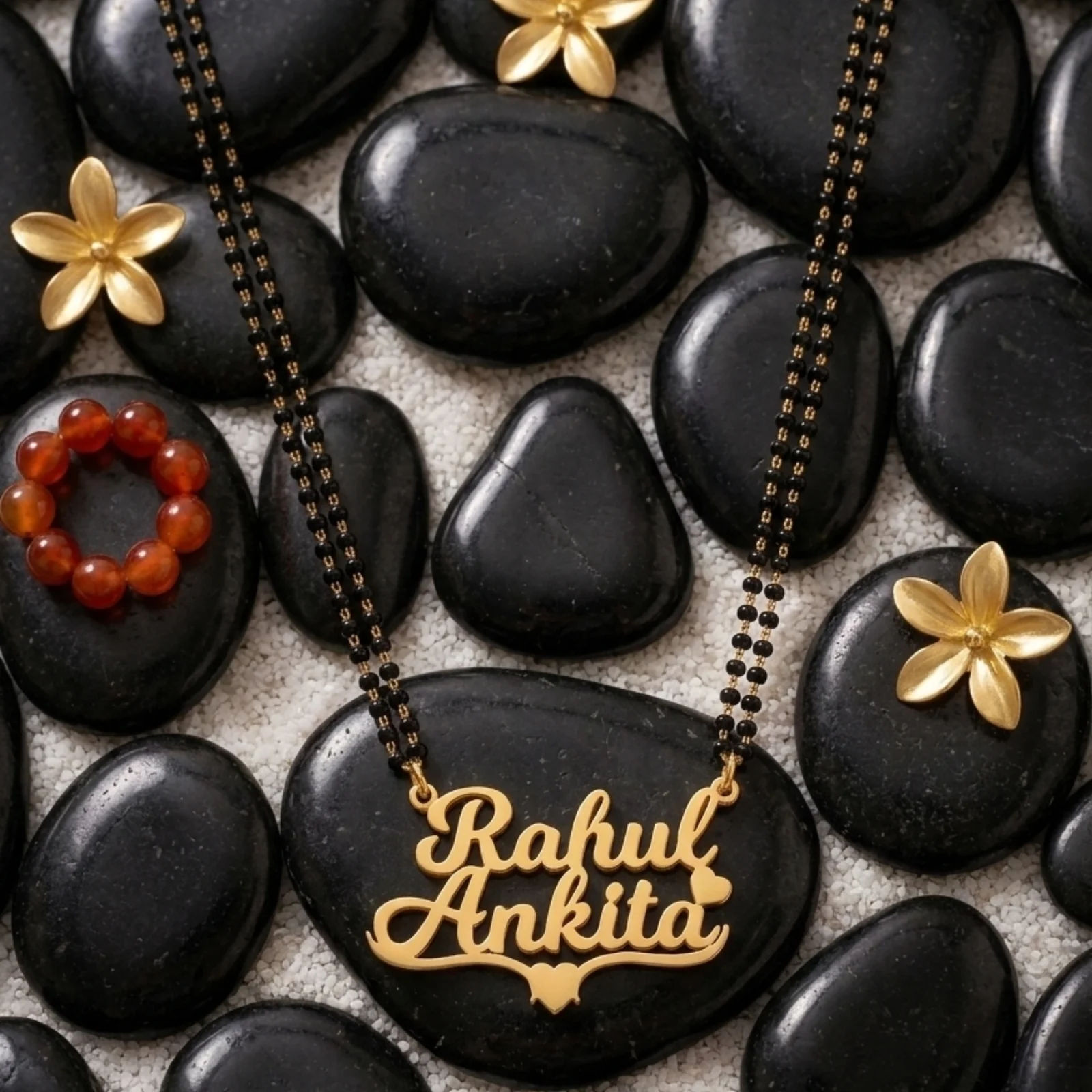 Dual Name Mangalsutra with Heart Base Accent - 4