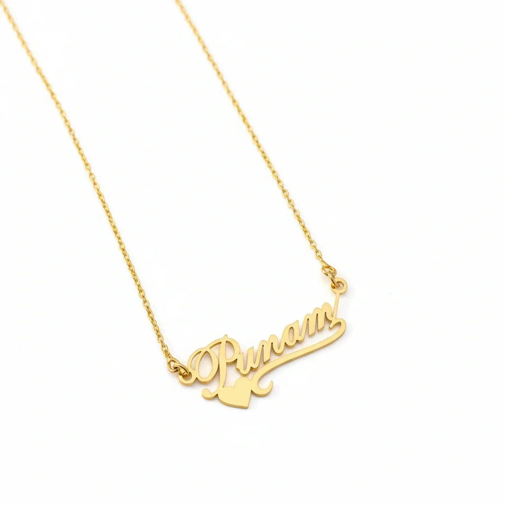 Custom Heart Lined Name Necklace