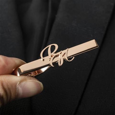 The Executive Monogram, Custom Initial Script Tie Clip
