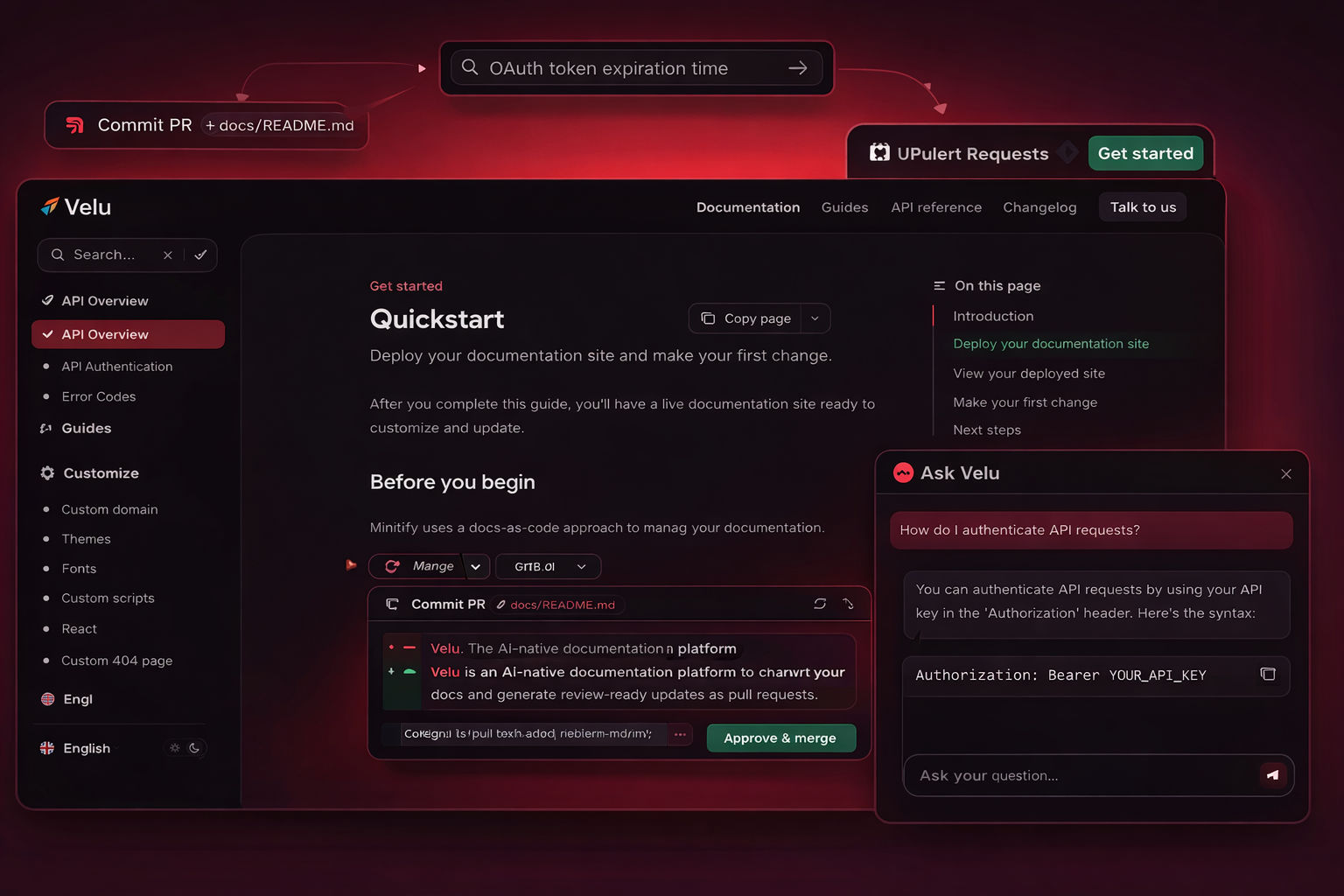 Velu documentation interface preview