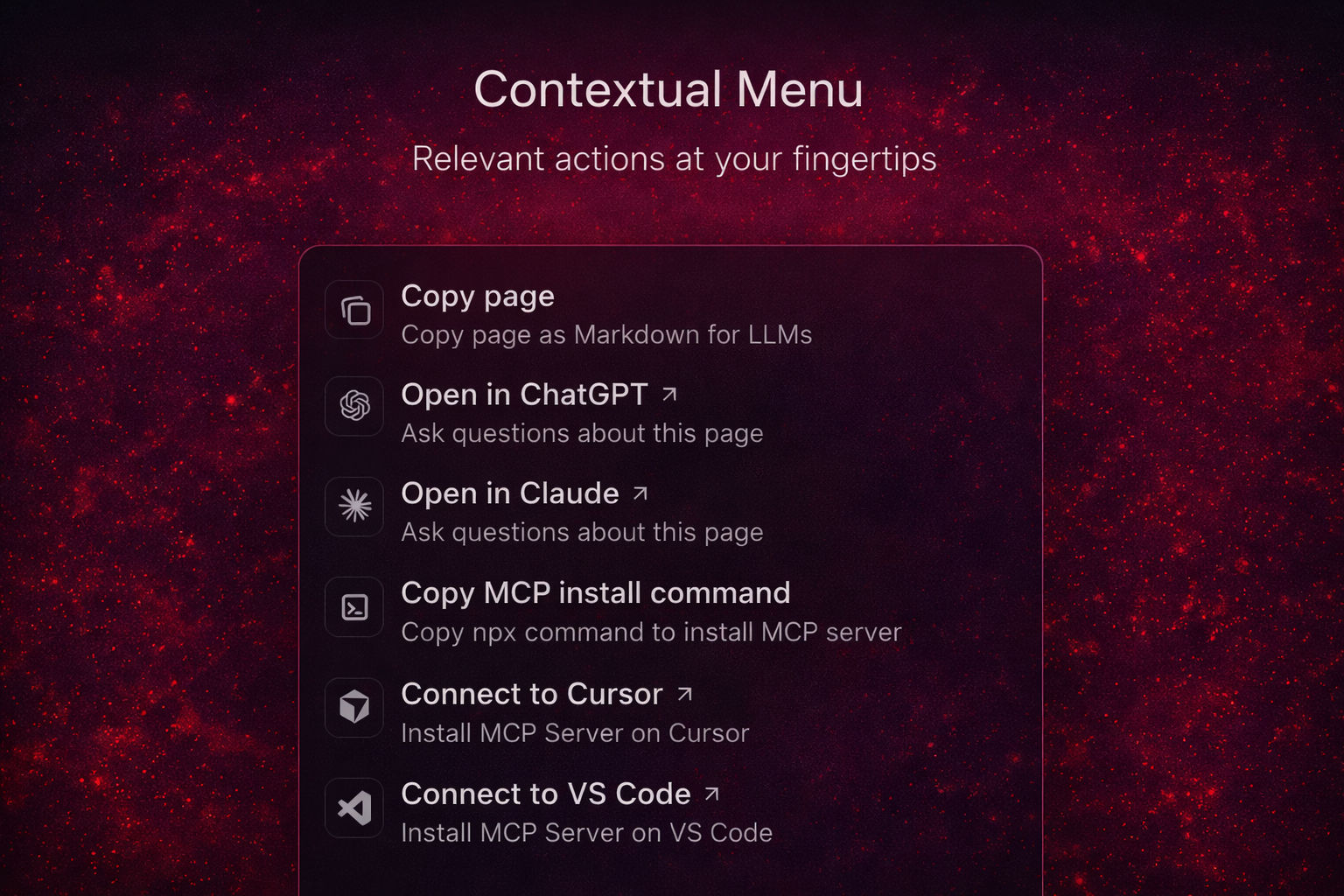Context menu interface preview