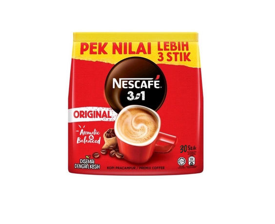  4-PACK Nescafe 3-in-1 Original Blend and Brew Premix