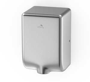 Silver compact hand dryer with brush motor